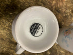 Lot of 5 Blue Morn Coffee Mugs Footed Cups Fanci Florals Porcelain China Lot Set
