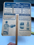 Vtg 666 Clinic Salve Advertising Fan Sign Laxative Tablets Pharmacy Drug Store!