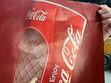Vtg Coca Cola Harley Custom Chopper Trike ServiCar Flathead 1980 Poster Sign Adv