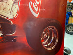 Vtg Coca Cola Harley Custom Chopper Trike ServiCar Flathead 1980 Poster Sign Adv