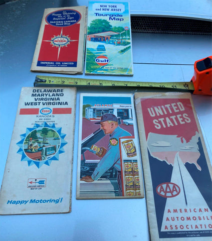 Vtg 60's Road Maps Sunoco Esso Atlantic Imperial Oil Gas Advertising Coll lot!