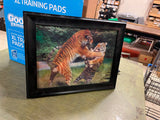 Vintage Framed 3 Picture Holographic 3D Pictured Siberian Tigers 14X18