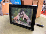 Vintage Framed 3 Picture Holographic 3D Pictured Siberian Tigers 14X18