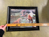 Vintage Framed 3 Picture Holographic 3D Pictured Siberian Tigers 14X18