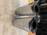 Chrome OEM Fork Tins Bells Harley Touring Heritage Softail Ultra FLH 41mm Glide