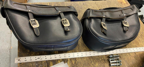 OEM HARLEY Fatboy Saddlebags Leather Nostalgia Softail Bolt on FLSTF FLSTN Facto
