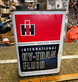 Vtg 2 gallon OIl Can International harvester Hy-tran fluid tin IH Tractor Farm