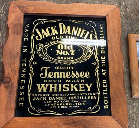 Vtg Jack Daniels Whiskey Mirror Framed 10x11 Sign Advertising Tavern Man Cave