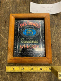 Vtg Jack Daniels Whiskey Mirror Framed 5x6 Sign Advertising Tavern Man Cave Brew