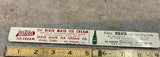 Vtg Dixie Maid Ice Cream Club Soda Advertising Sign Coca cola Menu Strip Ruler