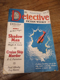 Vtg 1941 Detective Fiction Weekly Magazine Shadow Man Cruise Ship Murder 66 Page