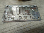 Vtg 1974 Motorcycle License Plate North Carolina No 219110 Rat Bike Man Cave