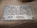 Vtg 1968 Motorcycle License Plate Minnesota No MC 4302 Rat Bike Man Cave