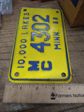 Vtg 1968 Motorcycle License Plate Minnesota No MC 4302 Rat Bike Man Cave