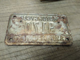 Vtg 1967 Motorcycle License Plate North Carolina No 9170 Rat Bike Man Cave