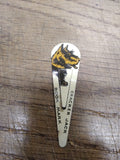 Vtg 1930's Cracker Jack Scotty Dog Puppy Lithograph Tin Metal Bookmark