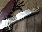 Parker Cut Co Japan Hand Made Self Defender Fixed Blade Bowie Knife Sheath 13"