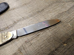 Vtg Arnex Solingen Germany Stainless 2 Blade Hunting Scene Pocket Knife w/Sheath