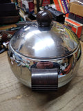 Vtg West Bend Hot & Cold Food Server Ice Bucket Chrome Plated Bakelite Handles