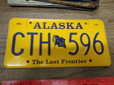 Alaska Flag Yellow License Plate No CTH 696 Minty