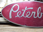 Vtg OEM Peterbilt Truck Red Enamel Fender Hood Nameplate Badge Emblem 8" X 3.5"
