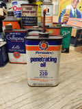 Vtg Permatex New Formula Penetrating Oil Gas Can Metal Tin Service station Garag