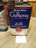 Vtg Gulfspray Quick Action Grade AA Household Insecticide Gulf Oil Co 1 Pint Can