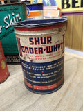 Vtg Shur Wonder Whyte White Wall Tire Cleaner Shur Gloss Mfg Co 14 Ounce Can