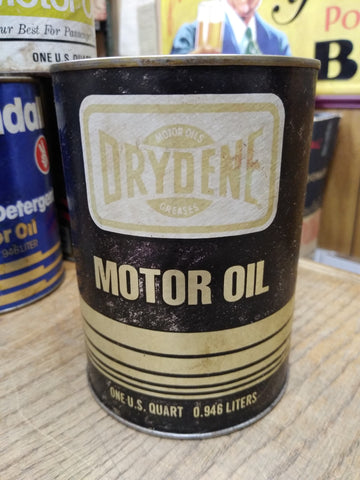 Vtg Drydene Motor Oil Gas Collector Service station Garage 1 Quart Cardboard Can