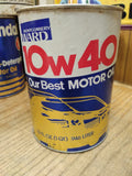 Vtg Montgomery Ward 10W 40 Motor Oil Red White and Blue 1 Quart Cardboard Can