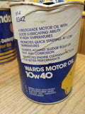 Vtg Montgomery Ward 10W 40 Motor Oil Red White and Blue 1 Quart Cardboard Can