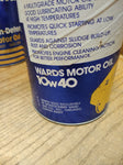 Vtg Montgomery Ward 10W 40 Motor Oil Red White and Blue 1 Quart Cardboard Can