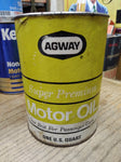Vtg AGWAY Super Premium 10W 20W 40 Motor Oil 1 Quart Cardboard Can