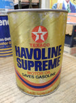 Vtg TEXACO Havoline Supreme SAE 10W 40 Motor Oil 1 Quart Cardboard Can