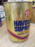 Vtg TEXACO Havoline Supreme SAE 10W 40 Motor Oil 1 Quart Cardboard Can