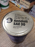 Vtg Kendall Non Detergent SAE 30 Motor Oil 1 Quart Cardboard Can