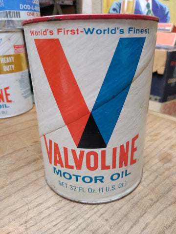 Vtg Valvoline SAE 30 Motor Oil 1 Qt Cardboard Can World's First World's Finest