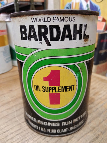 Vtg BARDAHL World Famous No1 Oil Gas Service station Collector Garage Metal Can