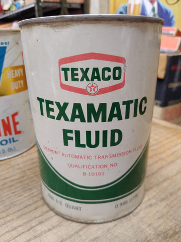 Vtg Texaco Texamatic Automatic Transmission Fluid Gas Station 1 Qt Metal Oil Can