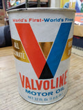 Vtg Valvoline SAE 10W 20W 40 All Climate HD Gas Station 1 Qt Cardboard Oil Can