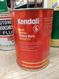 Vtg Kendall Dual Action HD Motor Oil SAE 20W 20 Gas Station 1 Qt Cardboard Can