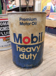 Vtg Mobil Premium Heavy Duty Motor Oil SAE 20W 20 Gas Station 1 Qt Cardboard Can