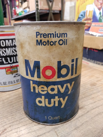 Vtg Mobil Premium Heavy Duty Motor Oil SAE 20W 20 Gas Station 1 Qt Cardboard Can