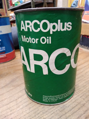 Vtg ARCO Plus SAE 30 Motor Oil Atlantic Richfield 1 Qt Cardboard Can