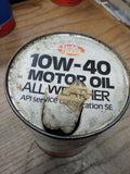 Vtg Hills Motor Oil 10W 40 All Weather Gas Station Man Cave 1 Qt Cardboard Can