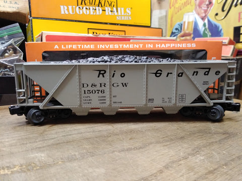 Vtg Lionel Train O Gauge 15076 D&RGW Rio Grande Open Coal Quad Hopper Car w/Box!
