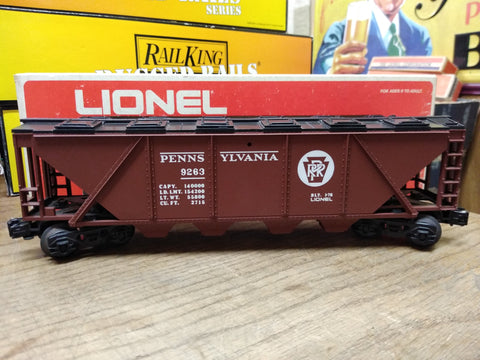 Vtg Lionel Train O Gauge 9263 Pennsylvania Rail Road Covered Hopper Car w/Box!