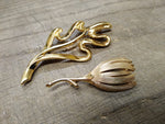 Vtg 2 Piece Jewelry Brooch Pin Lot Crown Trifari and Trifari Gold Tone Very Nice
