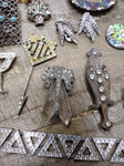 Vtg 30+ Piece Jewelry Parts/Scrap Lot Stick Pins Brooches Earrings Rhinestones
