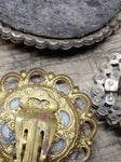 Vtg 30+ Piece Jewelry Parts/Scrap Lot Stick Pins Brooches Earrings Rhinestones